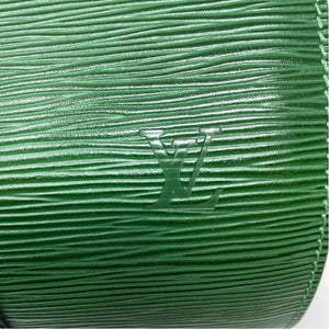 Pre-Owned Louis Vuitton Green Leather Designer Handbag