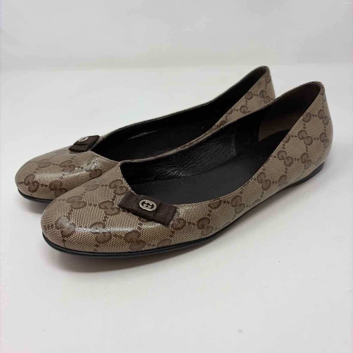 Pre-Owned Gucci Brown Leather Shoe Size 9.5 Designer Shoes