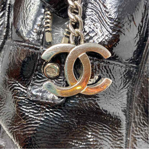 Pre-Owned Chanel Black Patent Designer Handbag
