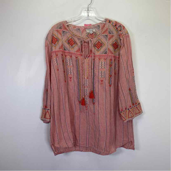 Pre-Owned Size M Johnny Was Pink Multi Top