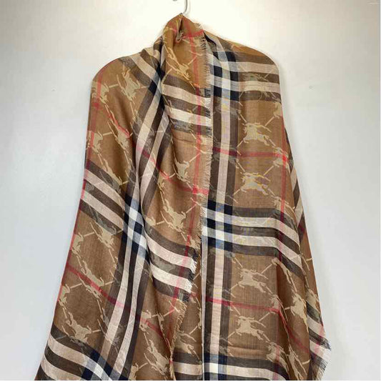 Pre-Owned Burberry Print Wool Designer Scarf