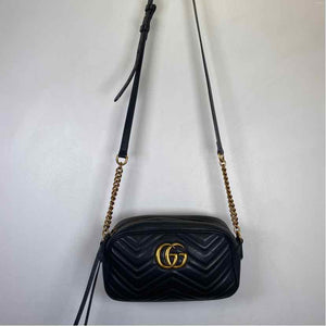Pre-Owned Gucci Black Leather Designer Handbag