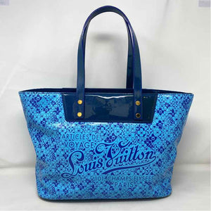 Pre-Owned Louis Vuitton Blue Patent Designer Handbag