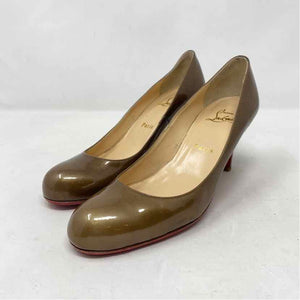 Pre-Owned Christian Louboutin Gold Leather Shoe Size 6 Designer Shoes