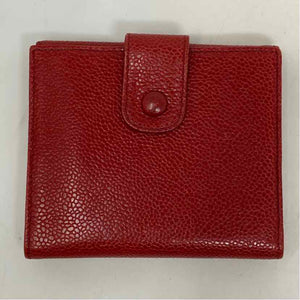 Pre-Owned Chanel Red Leather Designer Wallet