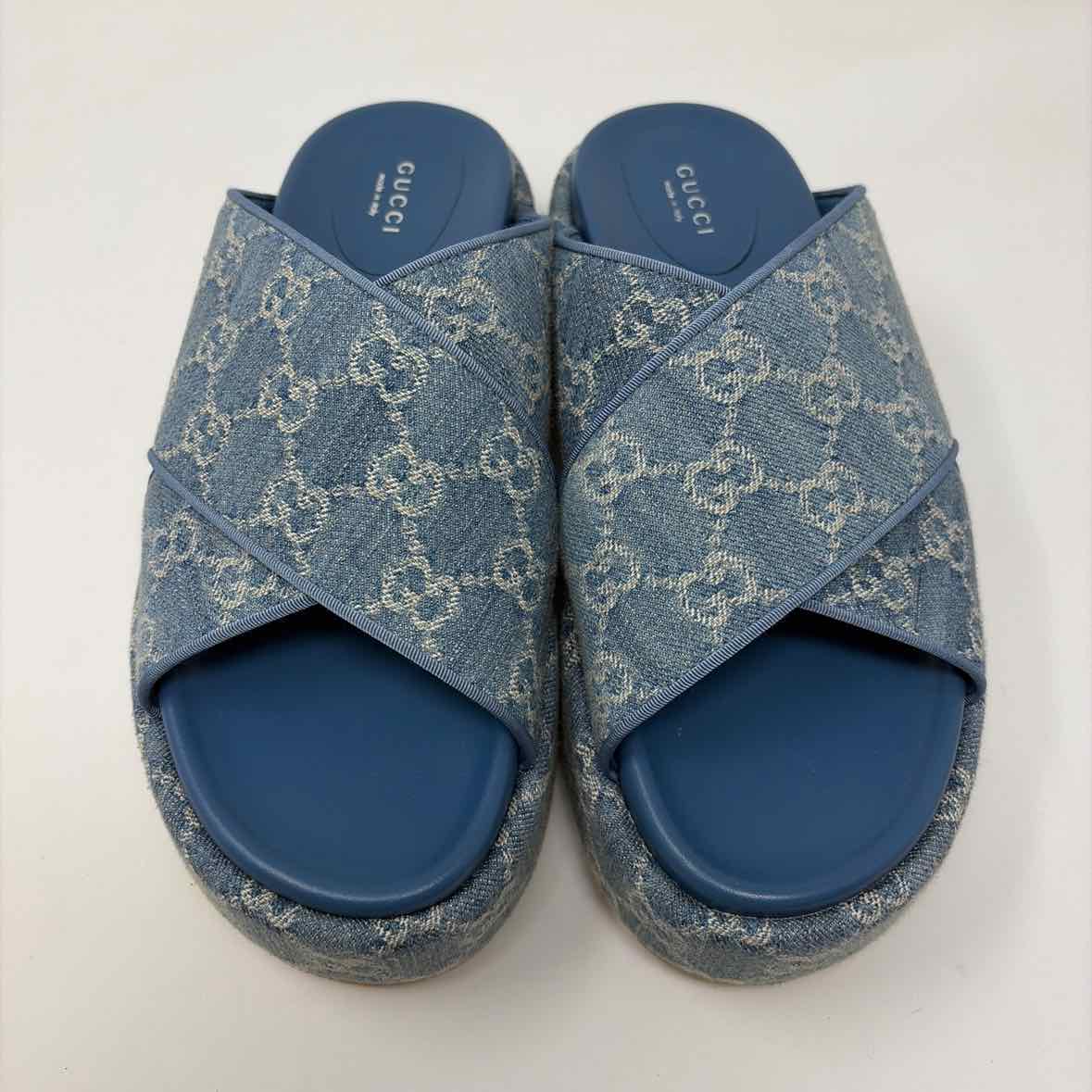 Pre-Owned Gucci Denim Canvas Shoe Size 10 Designer Shoes