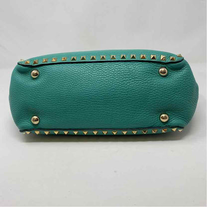 Pre-Owned Valentino Turqouise Leather Designer Handbag