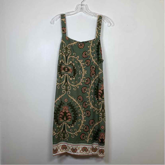 Pre-Owned Size L Sanctuary Green Print Casual Dress