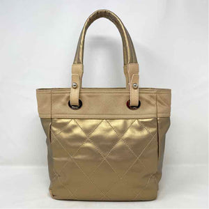 Pre-Owned Chanel Gold Leather Designer Handbag