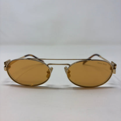 Pre-Owned Mui Mui Gold Metal Designer Sunglasses