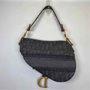 Pre-Owned Christian Dior Grey Canvas Designer Handbag