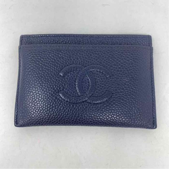 Pre-Owned Chanel Blue Leather Designer Wallet