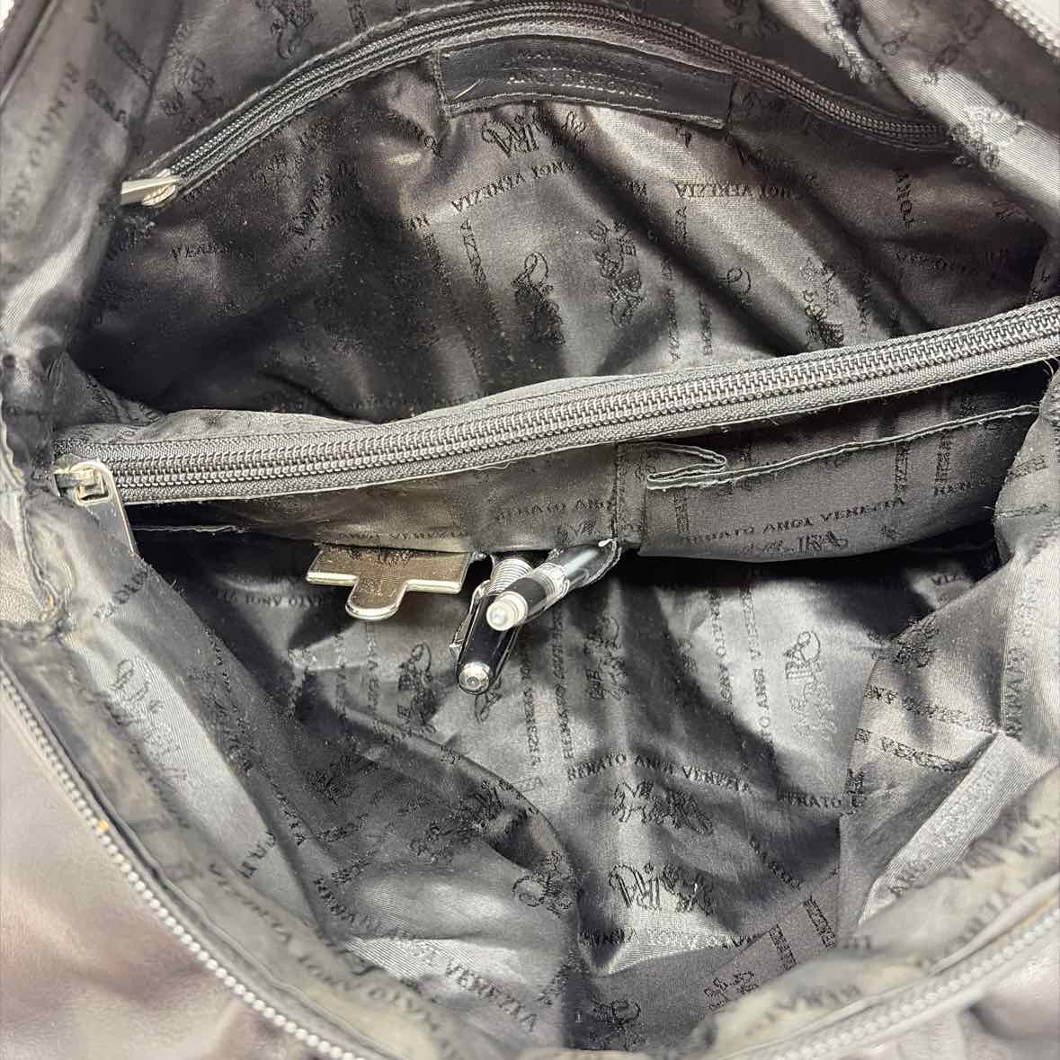 Pre-Owned Made in Italy Black Leather Handbag