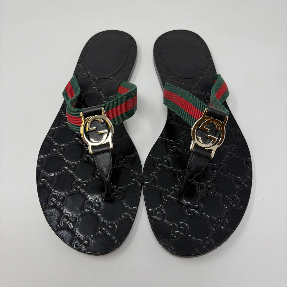 Pre-Owned Gucci Black Multi Plastic Shoe Size 8.5 Designer Shoes