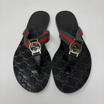 Pre-Owned Gucci Black Multi Plastic Shoe Size 8.5 Designer Shoes