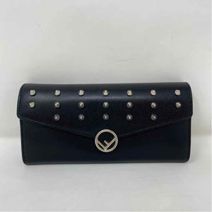 Pre-Owned Fendi Black Leather Designer Wallet