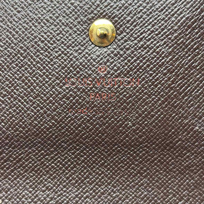 Pre-Owned Louis Vuitton Damier Eben Canvas Designer Wallet