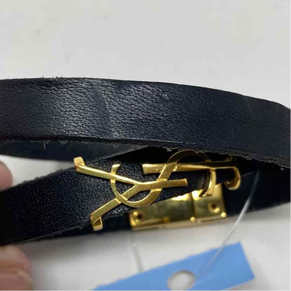 Pre-Owned Saint Laurent Black Leather Designer Jewelry
