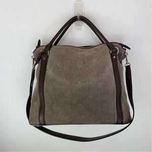 Pre-Owned Louis Vuitton Taupe Suede Designer Handbag