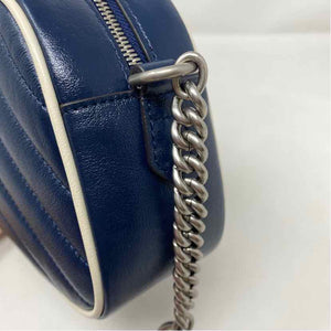 Pre-Owned Gucci Navy Leather Designer Handbag