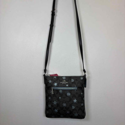 Pre-Owned Coach Black Print Coated Canvas Handbag