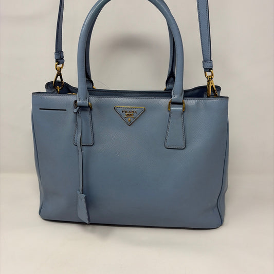 Pre-Owned Prada Light Blue Leather Designer Handbag