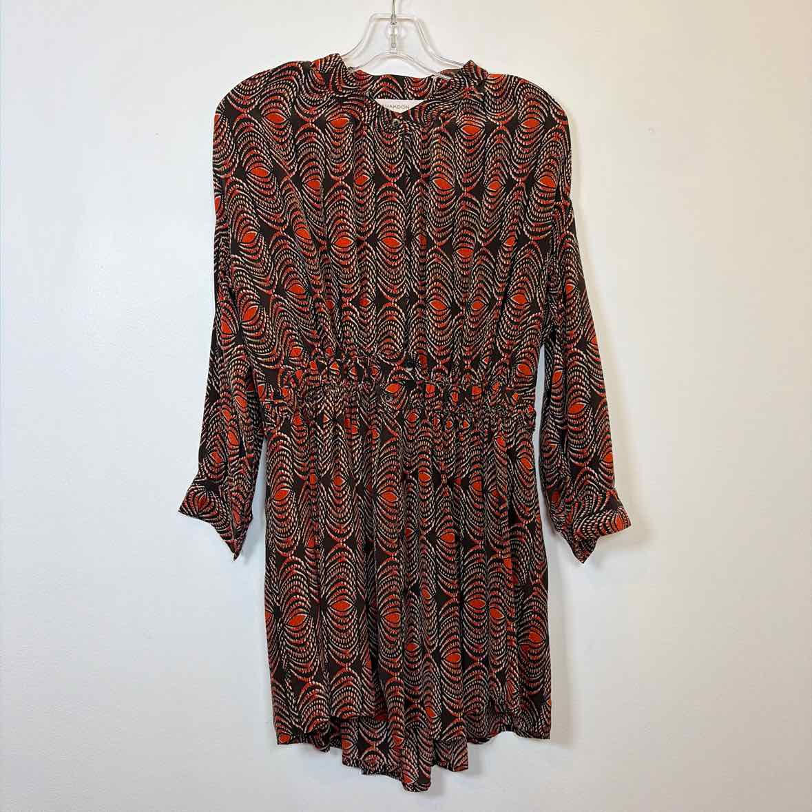 Pre-Owned Size 8/M Thankoon Brown/ Orange Casual Dress