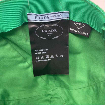 Pre-Owned Prada Green Nylon Designer Hats