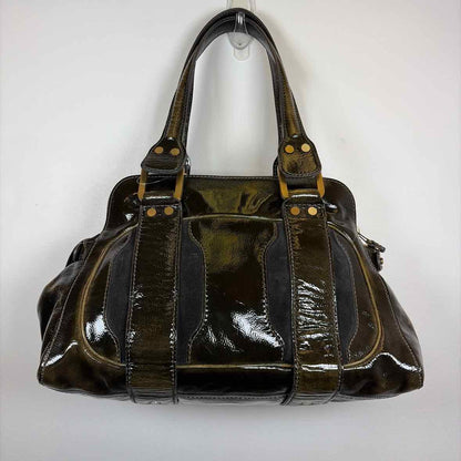 Pre-Owned Jimmy Choo Olive Patent Designer Handbag