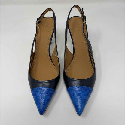 Pre-Owned Shoe Size 8.5 Tory Burch Blue Multi Heels