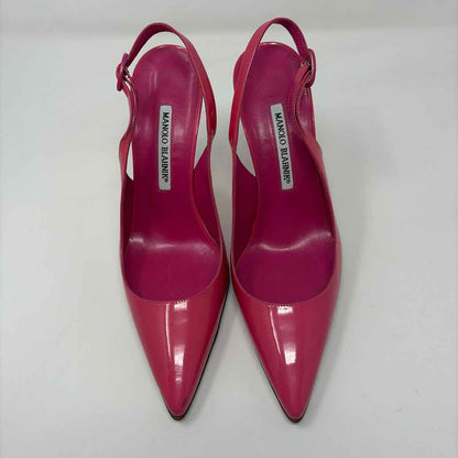 Pre-Owned Manolo Blahnik Hot Pink Patent Shoe Size 8 Designer Shoes