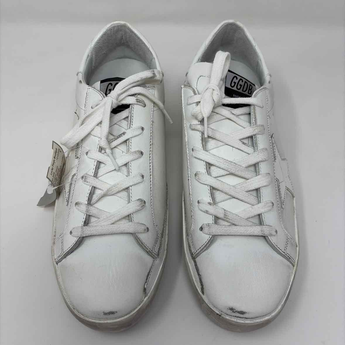 Pre-Owned Golden Goose White Leather Shoe Size 9.5 Designer Shoes