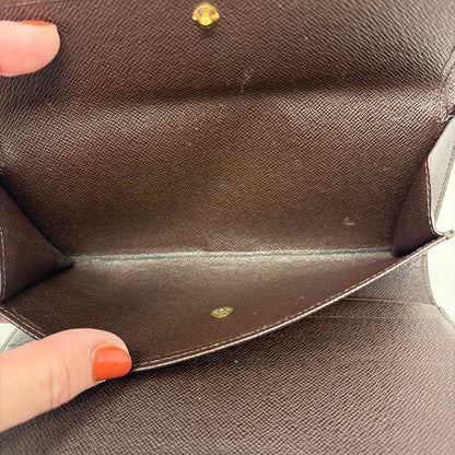 Pre-Owned Louis Vuitton Damier Eben Canvas Designer Wallet