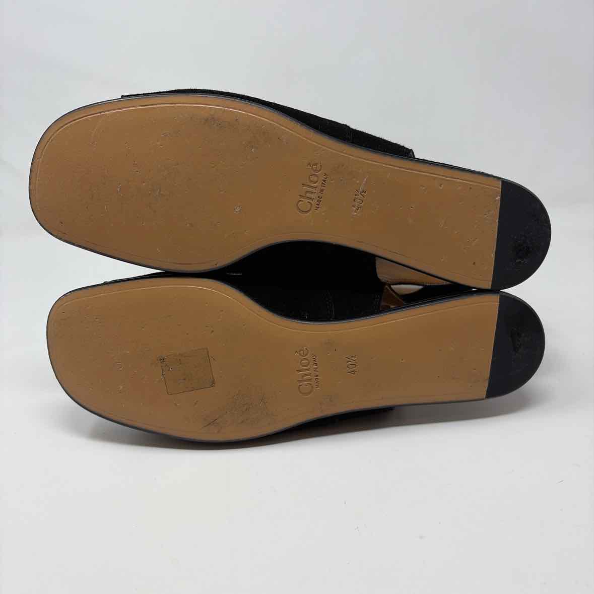 Pre-Owned Chloe Black Suede Shoe Size 10 Designer Shoes