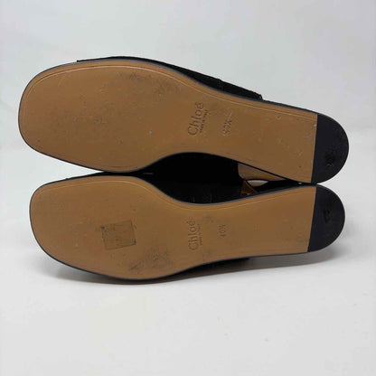 Pre-Owned Chloe Black Suede Shoe Size 10 Designer Shoes