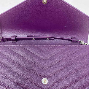 Pre-Owned Saint Laurent Purple Leather Designer Handbag