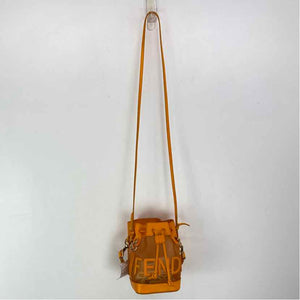 Pre-Owned Fendi Orange Mesh Designer Handbag