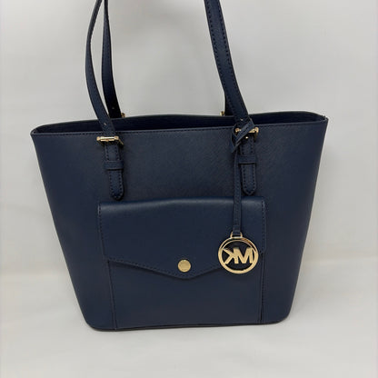 Pre-Owned Michael Kors Navy Coated Canvas Handbag