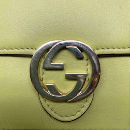 Pre-Owned Gucci Chartreuse Leather Designer Handbag