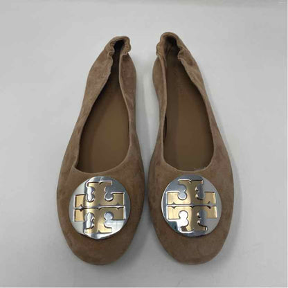 Pre-Owned Shoe Size 8 Tory Burch Tan Flats