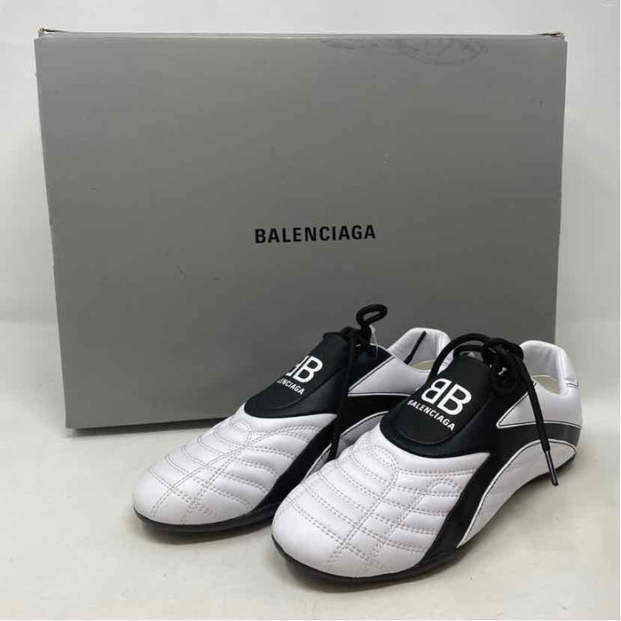 Pre-Owned Balenciaga White Leather Shoe Size 5.5 Designer Shoes