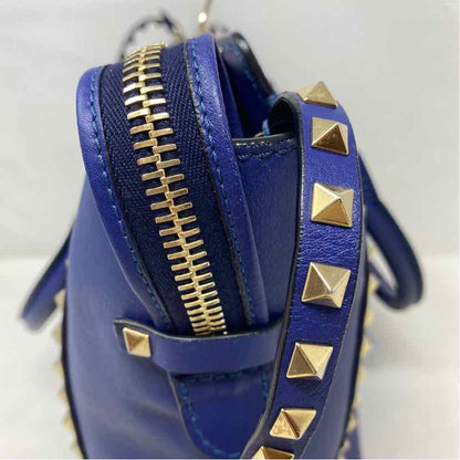 Pre-Owned Valentino Blue Leather Designer Handbag