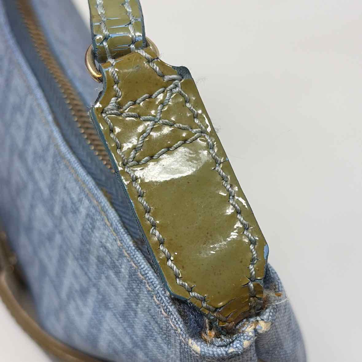 Pre-Owned Fendi Blue Canvas Designer Handbag