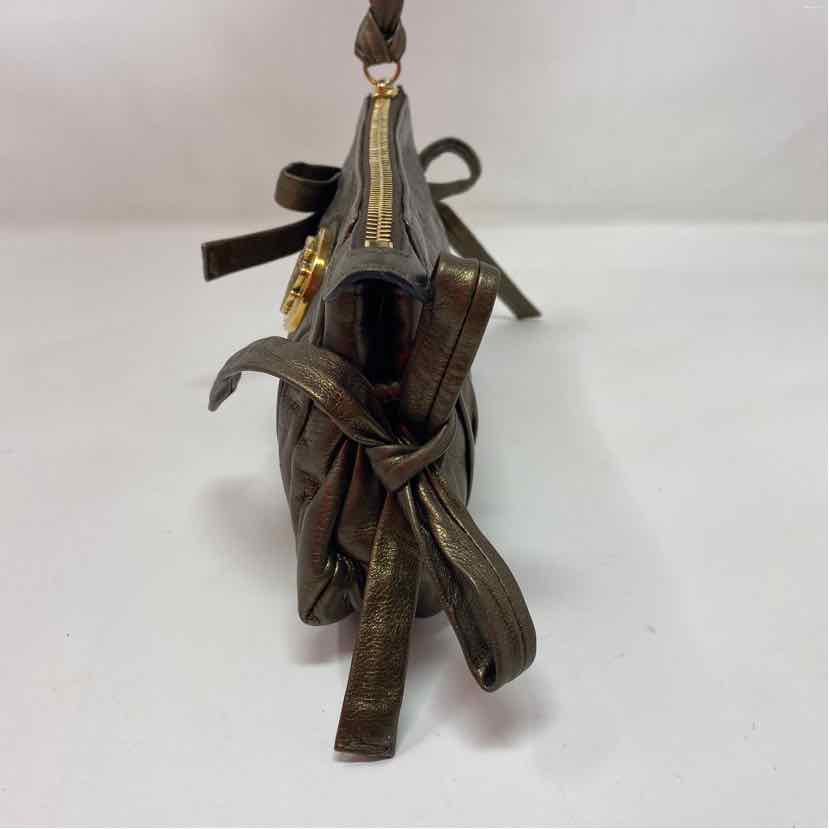 Pre-Owned Gucci Gunmetal Leather Designer Handbag