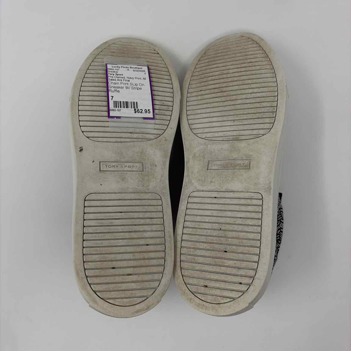 Pre-Owned Shoe Size 7 Tory Sport Navy Print Sneaker