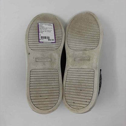 Pre-Owned Shoe Size 7 Tory Sport Navy Print Sneaker
