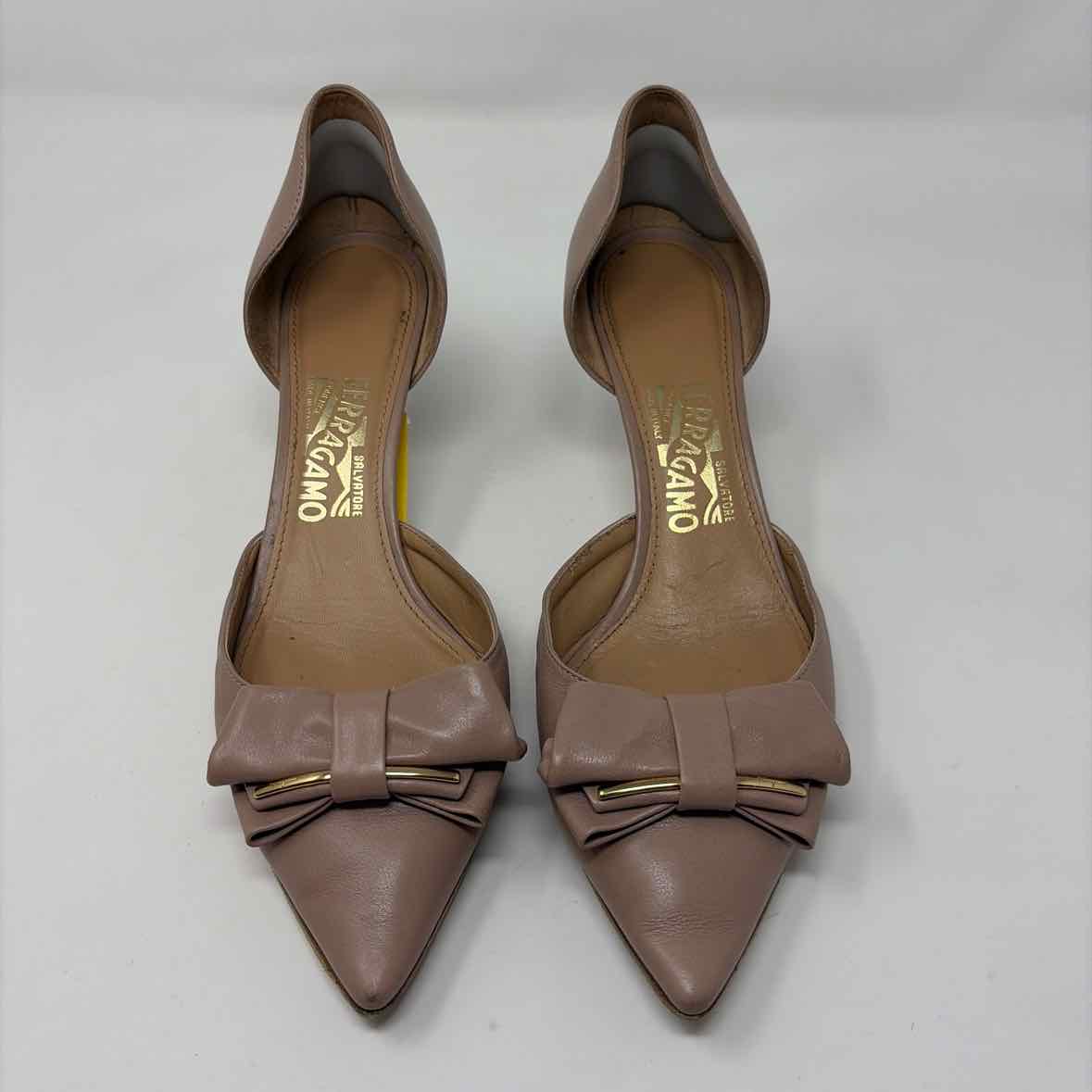 Pre-Owned Ferragamo Tan Leather Shoe Size 9 Designer Shoes