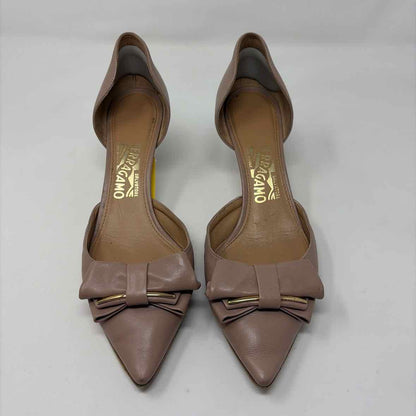 Pre-Owned Ferragamo Tan Leather Shoe Size 9 Designer Shoes
