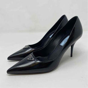 Pre-Owned Prada Black Leather Shoe Size 6 Designer Shoes