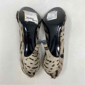 Pre-Owned Vero Cuoio Leopard Fabric Shoe Size 7 Designer Shoes